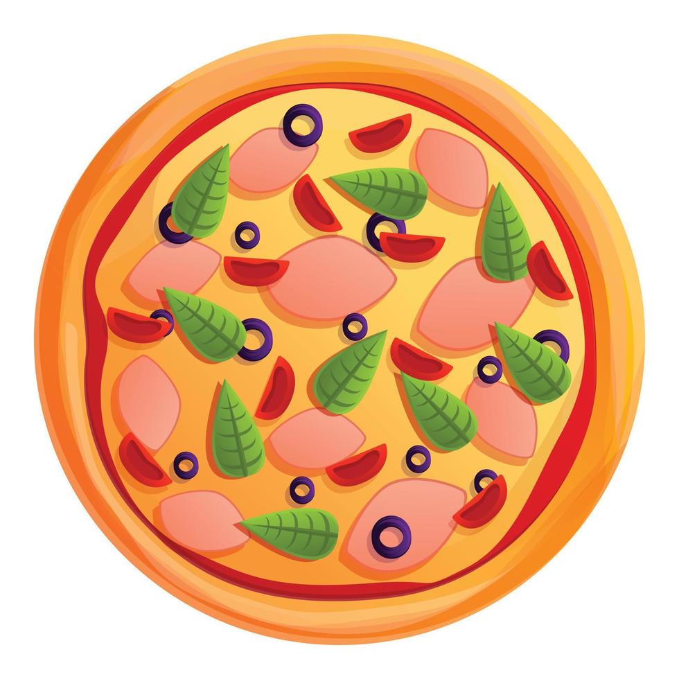 Sausage pizza icon, cartoon style 14221545 Vector Art at Vecteezy