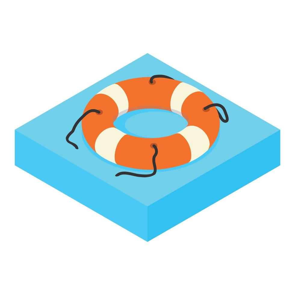 Lifebuoy icon, isometric style vector