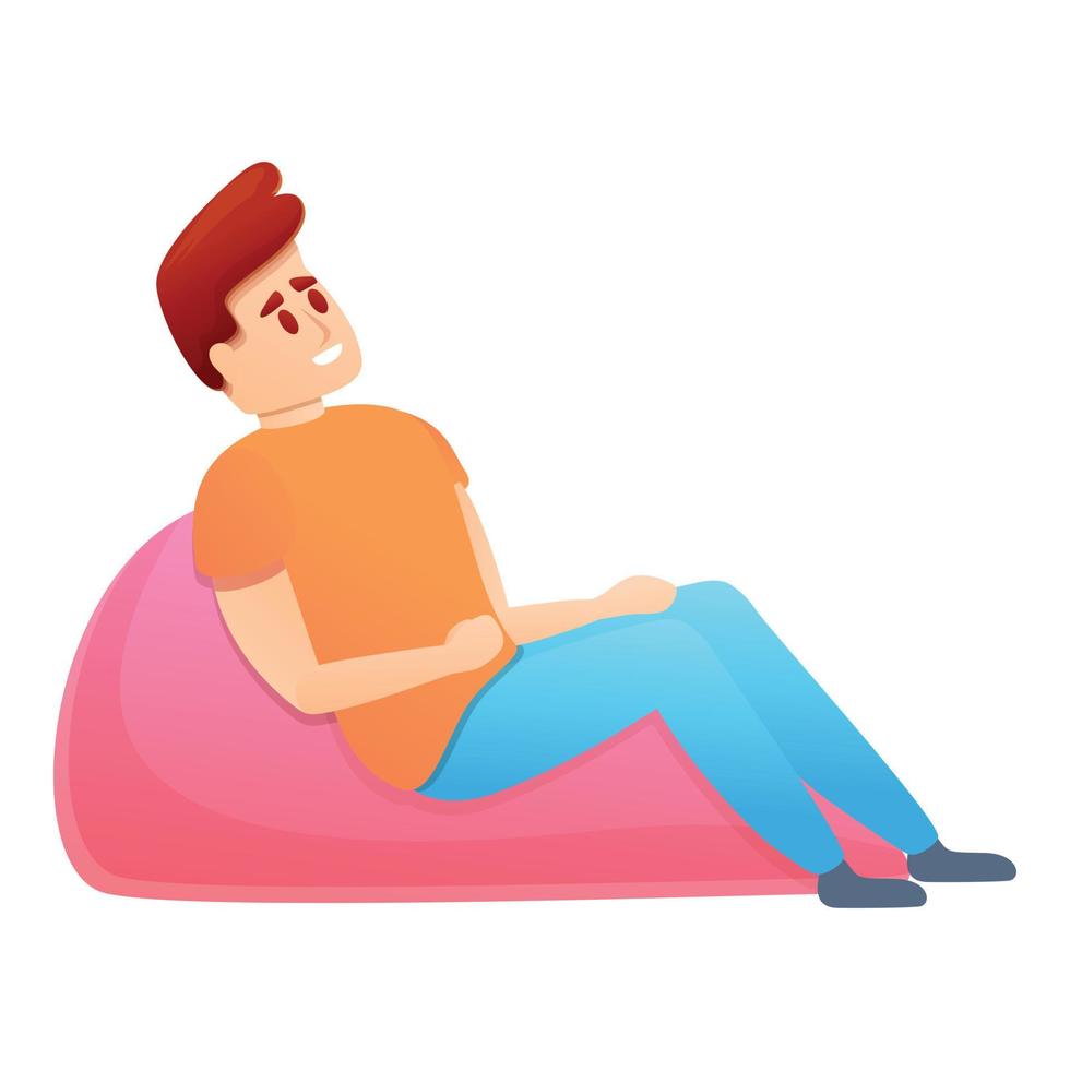 Bean bag icon, cartoon style vector