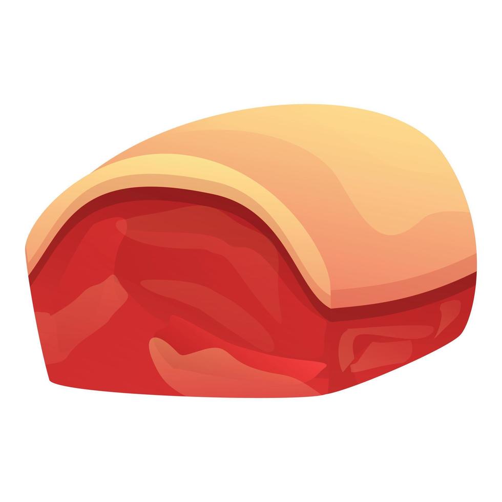 Pork meat skin icon, cartoon style vector