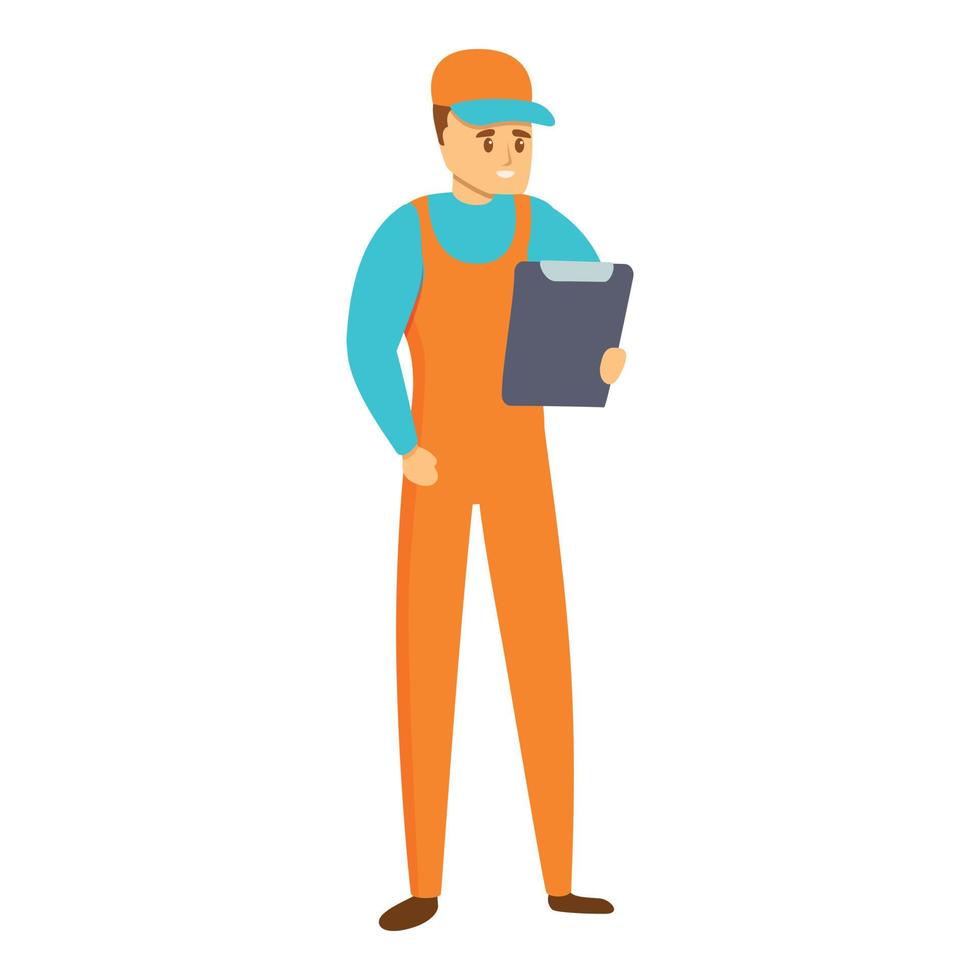 Auto mechanic car checklist icon, cartoon style vector