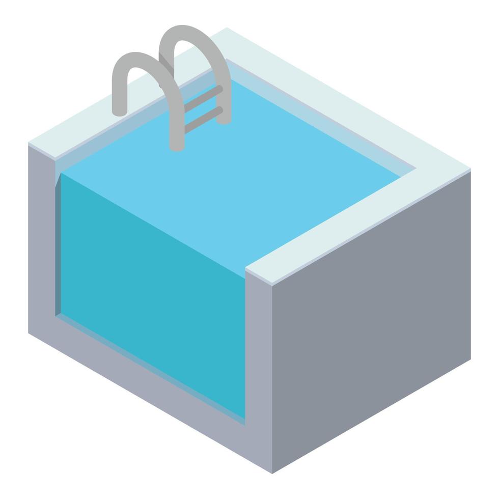 icono de piscina en casa, estilo isométrico vector