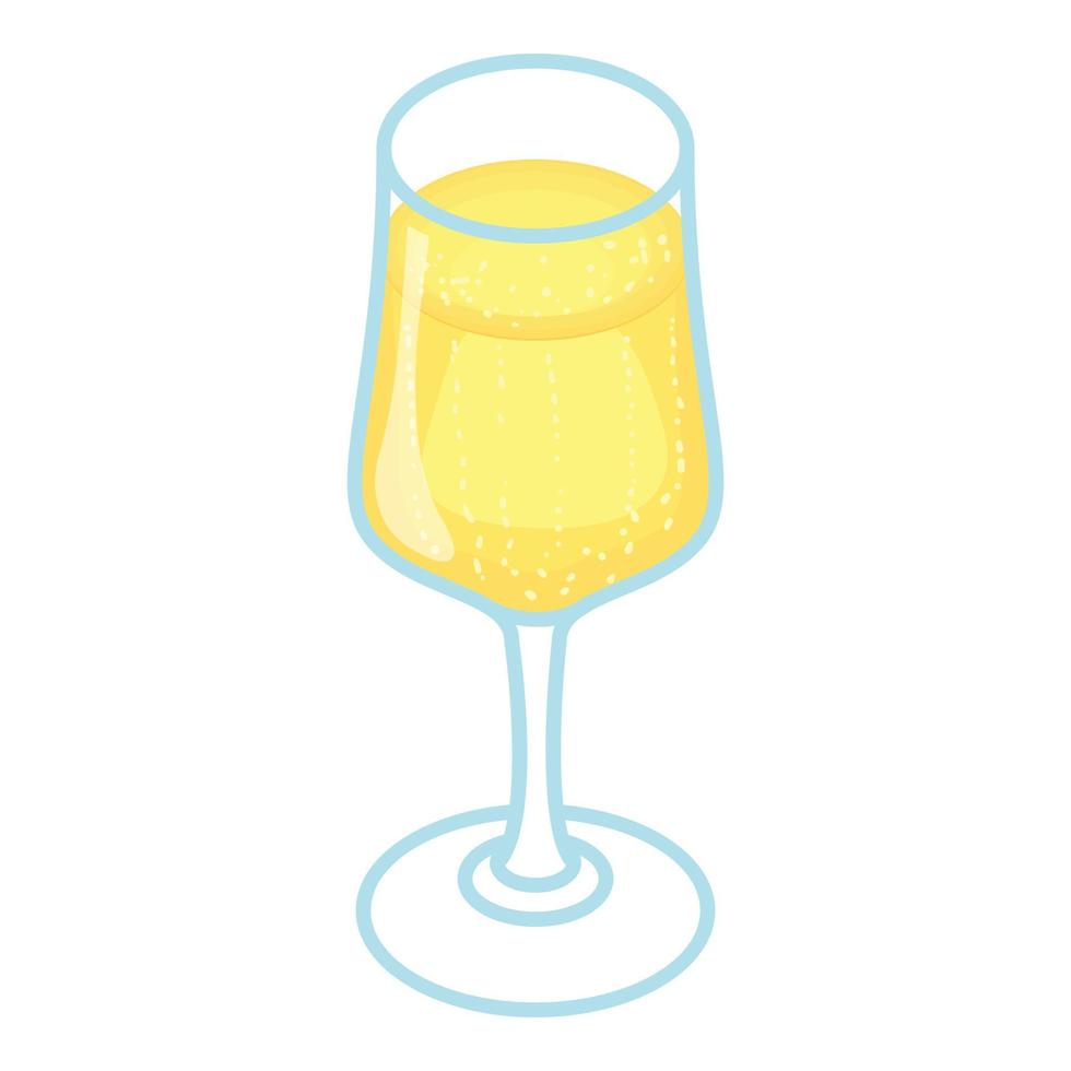 Champagne glass icon, isometric style vector