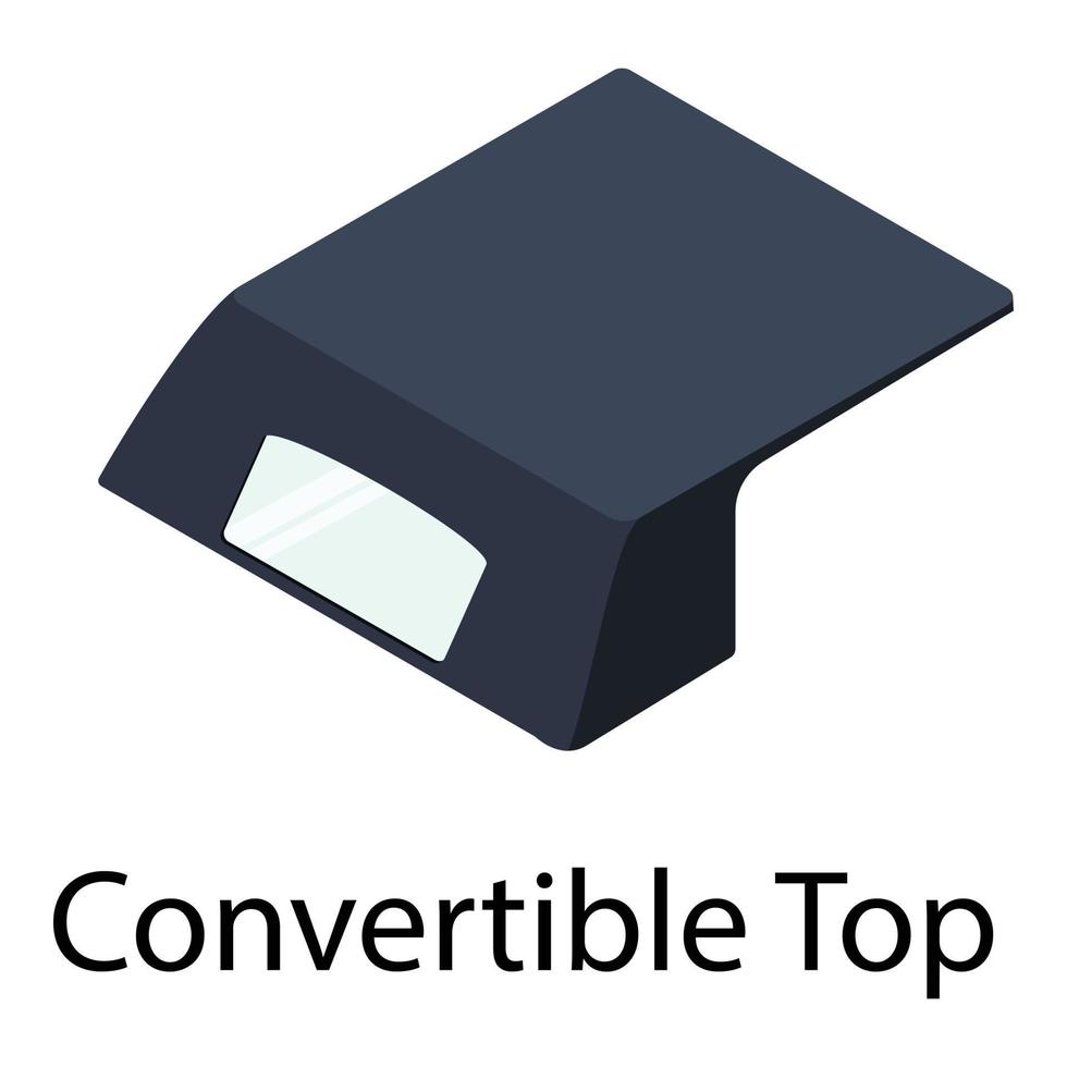 icono de capota convertible, estilo isométrico vector