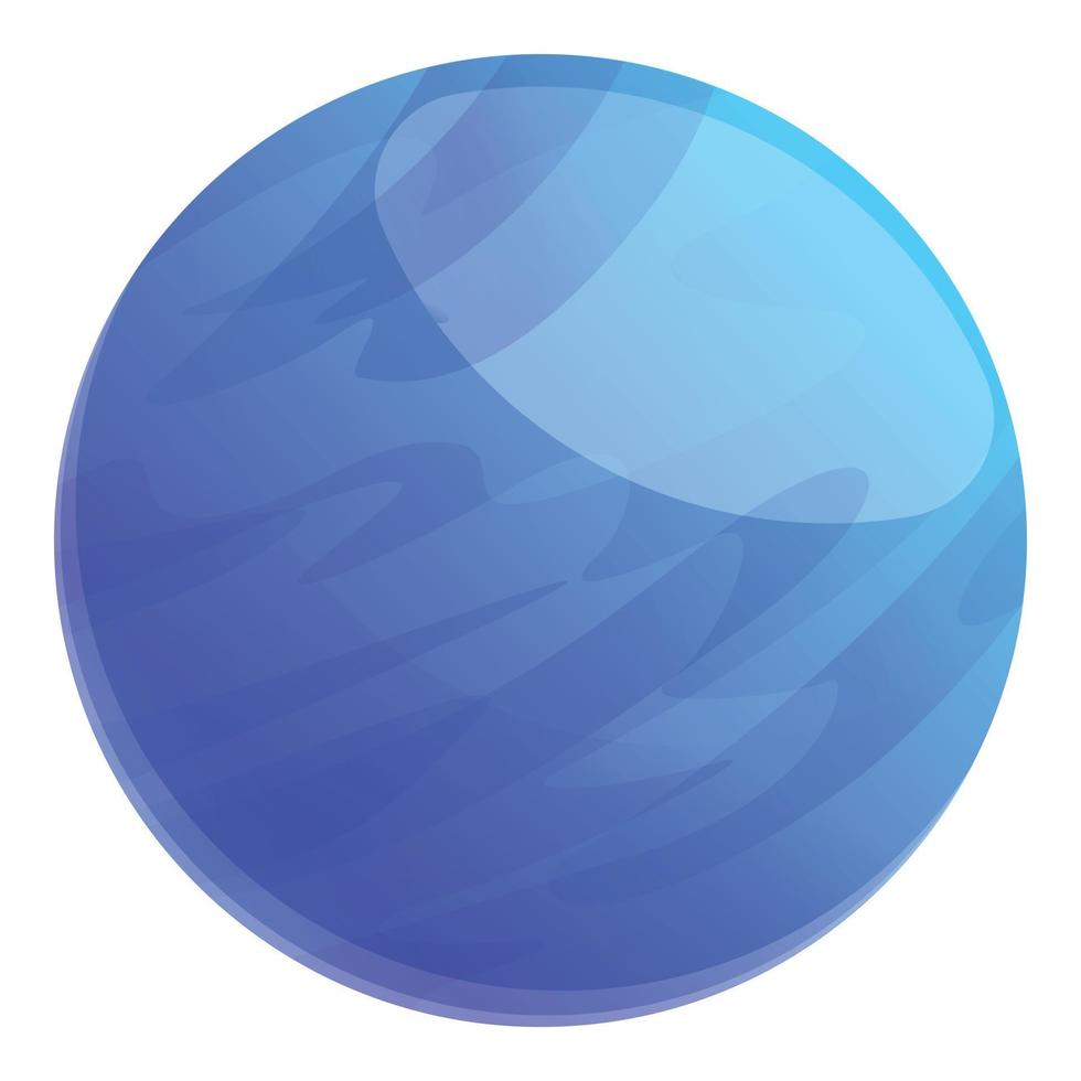 Blue space planet icon, cartoon style vector