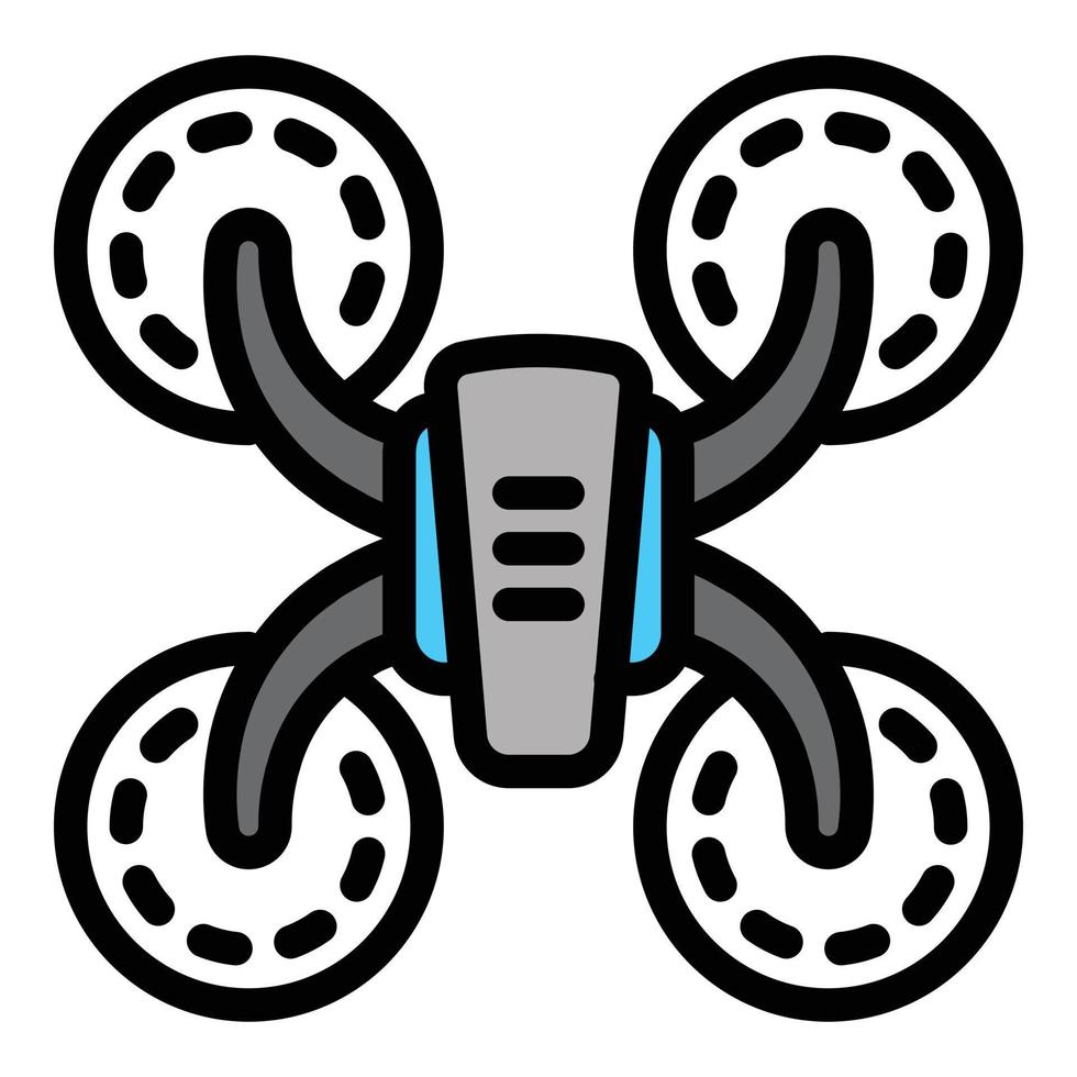 Aerial drone icon, outline style vector