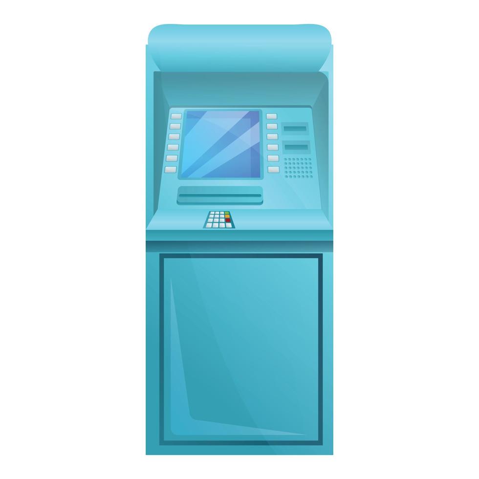 retirar el icono de la máquina atm, estilo de dibujos animados vector