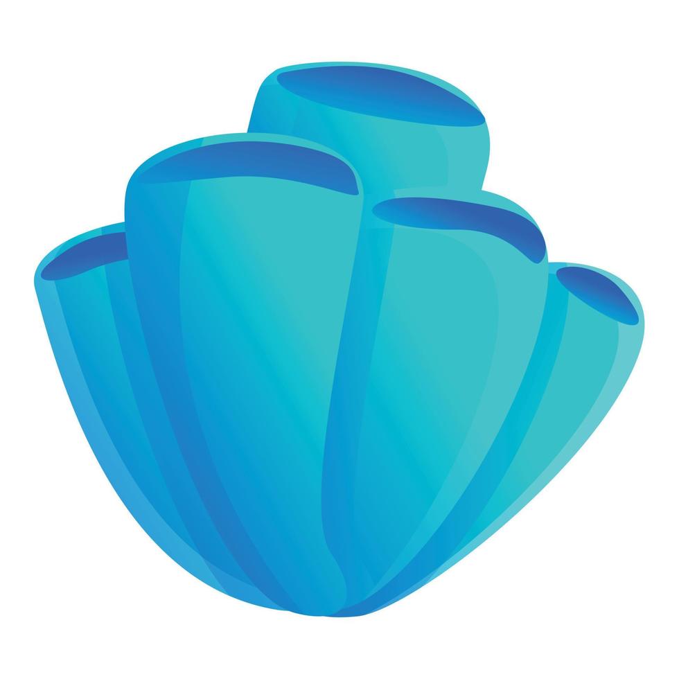 Blue coral icon, cartoon style vector