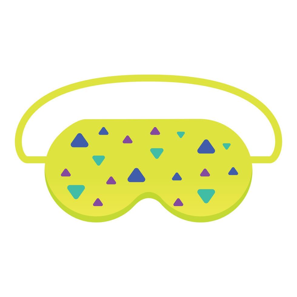 Green lime sleeping mask icon, cartoon style vector