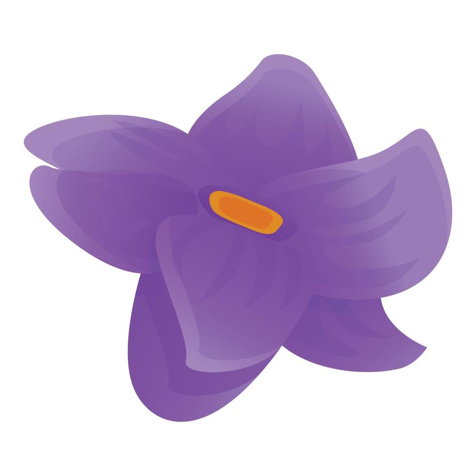 Purple lavender flower icon, cartoon style vector