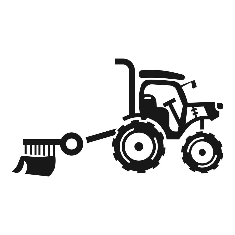 Small farm tractor icon, simple style vector