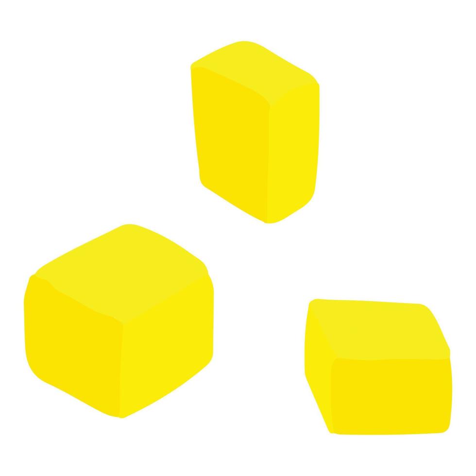 Pineapple cubes icon, isometric style vector