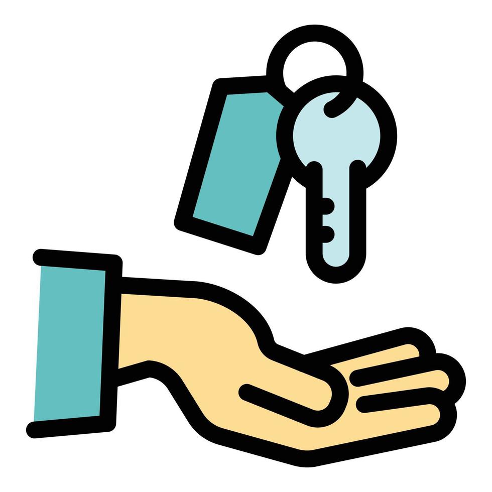 Valet key hand icon, outline style vector