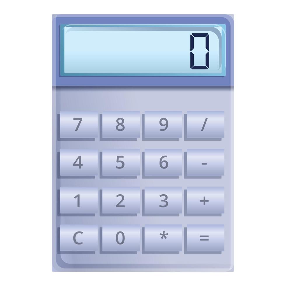 Button calculator icon, cartoon style vector