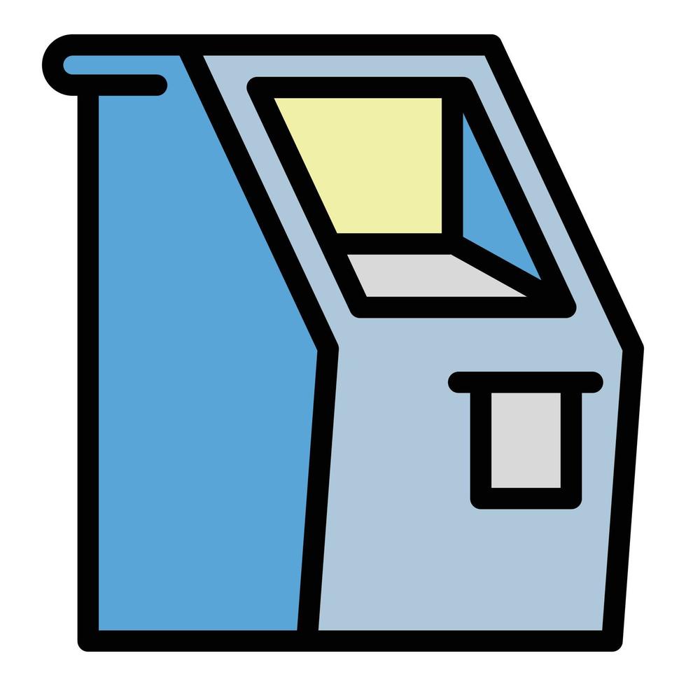Bank terminal icon, outline style vector
