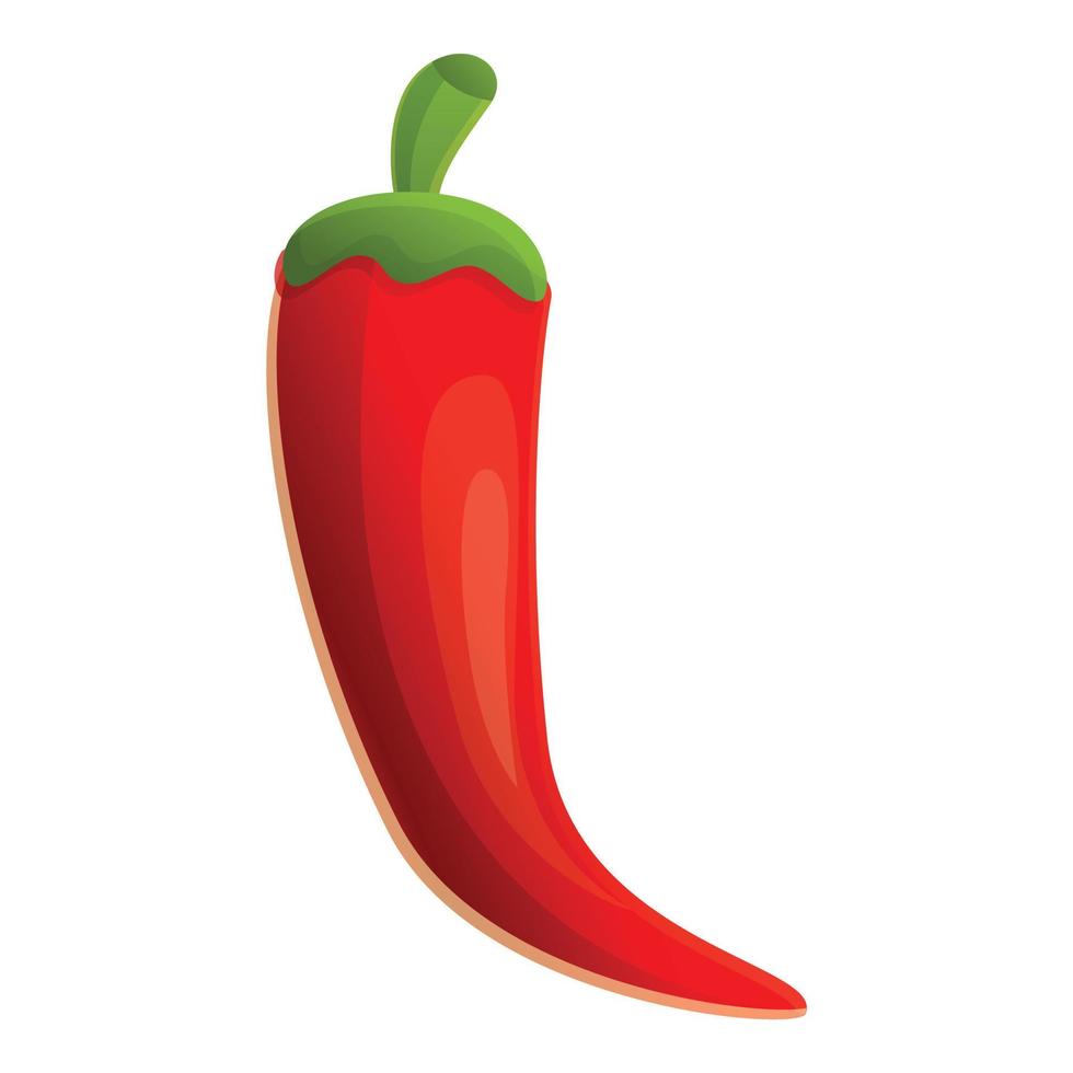 icono de chile picante, estilo de dibujos animados vector