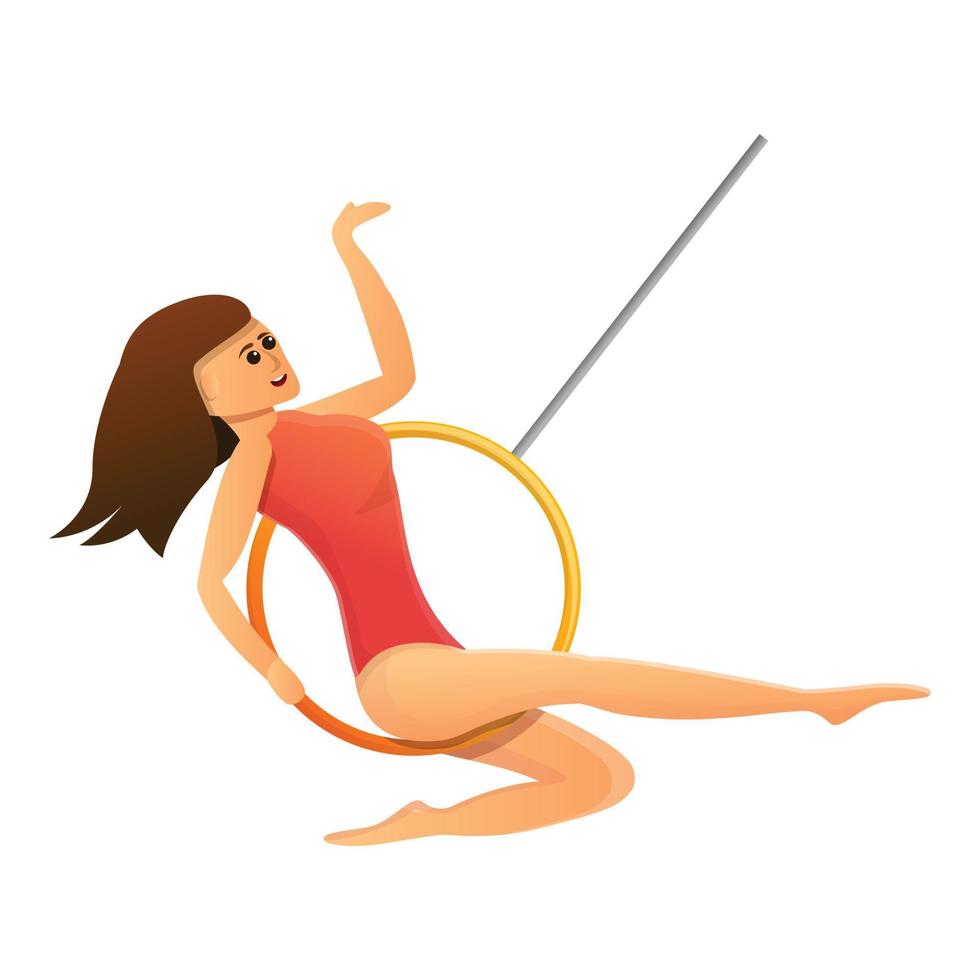 Circus actress icon, cartoon style vector