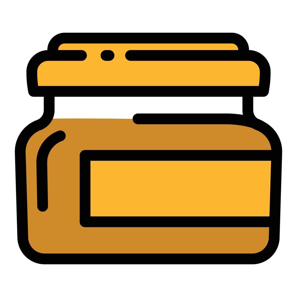 Mustard jar icon, outline style vector