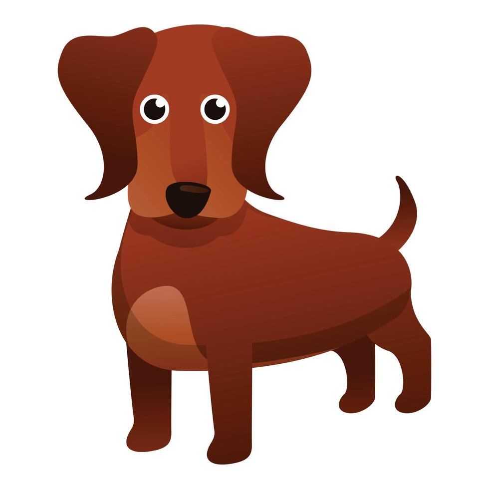 Dachshund dog icon, cartoon style vector