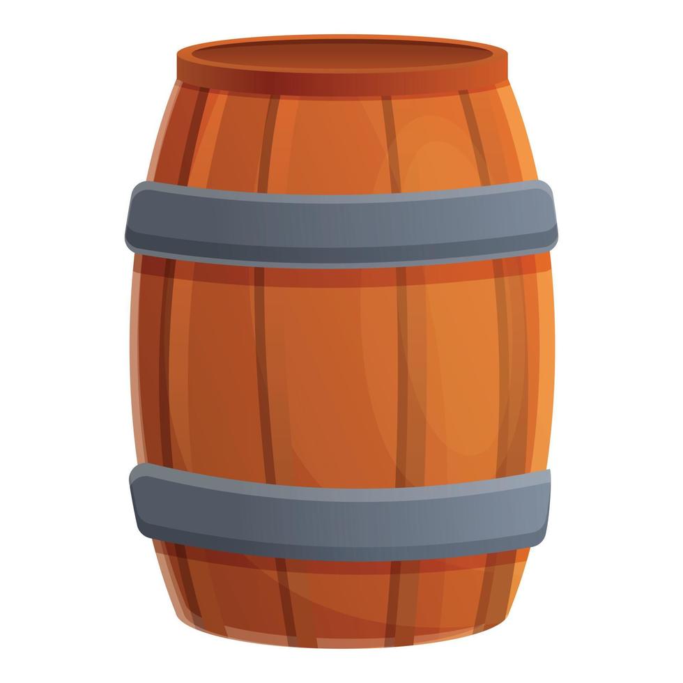 icono de barril de vino, estilo de dibujos animados vector