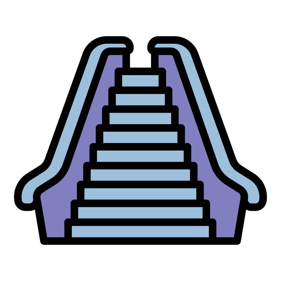 Front view escalator icon, outline style vector