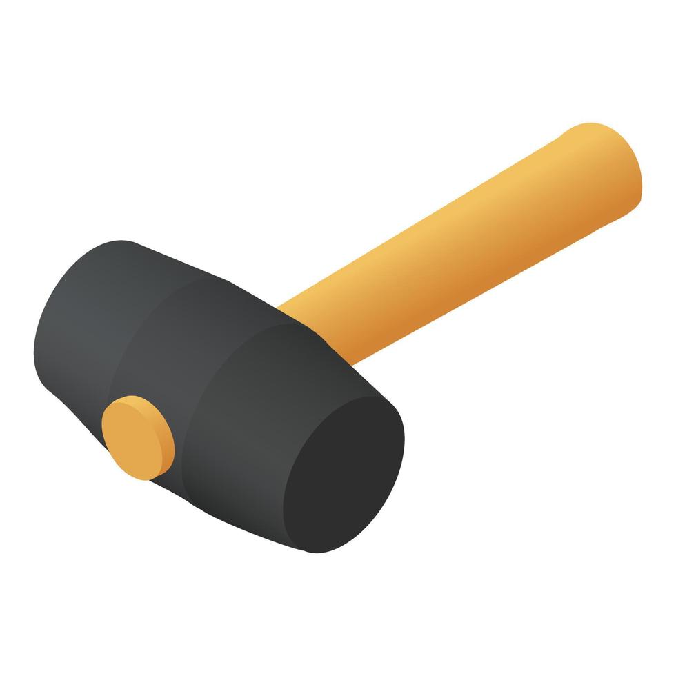 Rubber hammer icon, isometric style vector