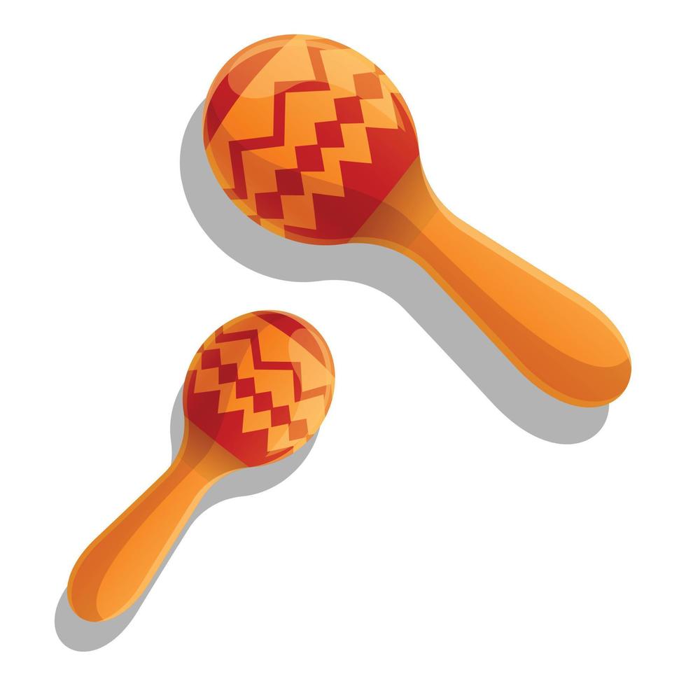 Maracas icon, cartoon style vector