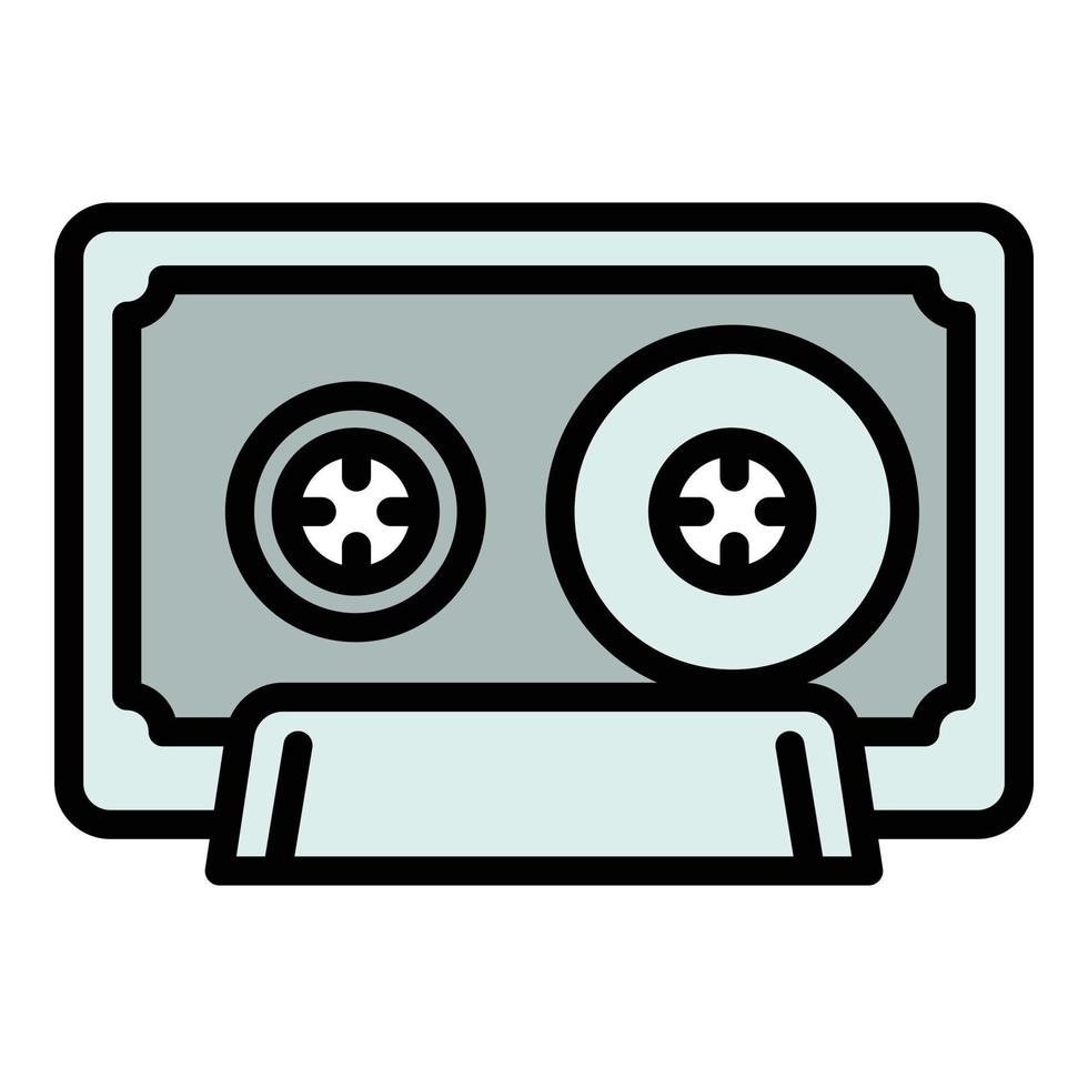 Music cassette icon, outline style vector