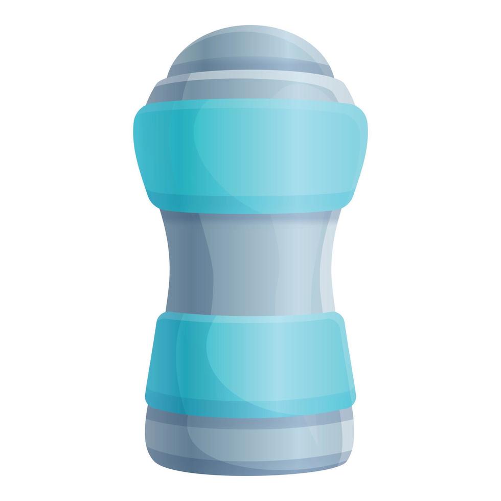 Winter thermo flask icon, cartoon style vector