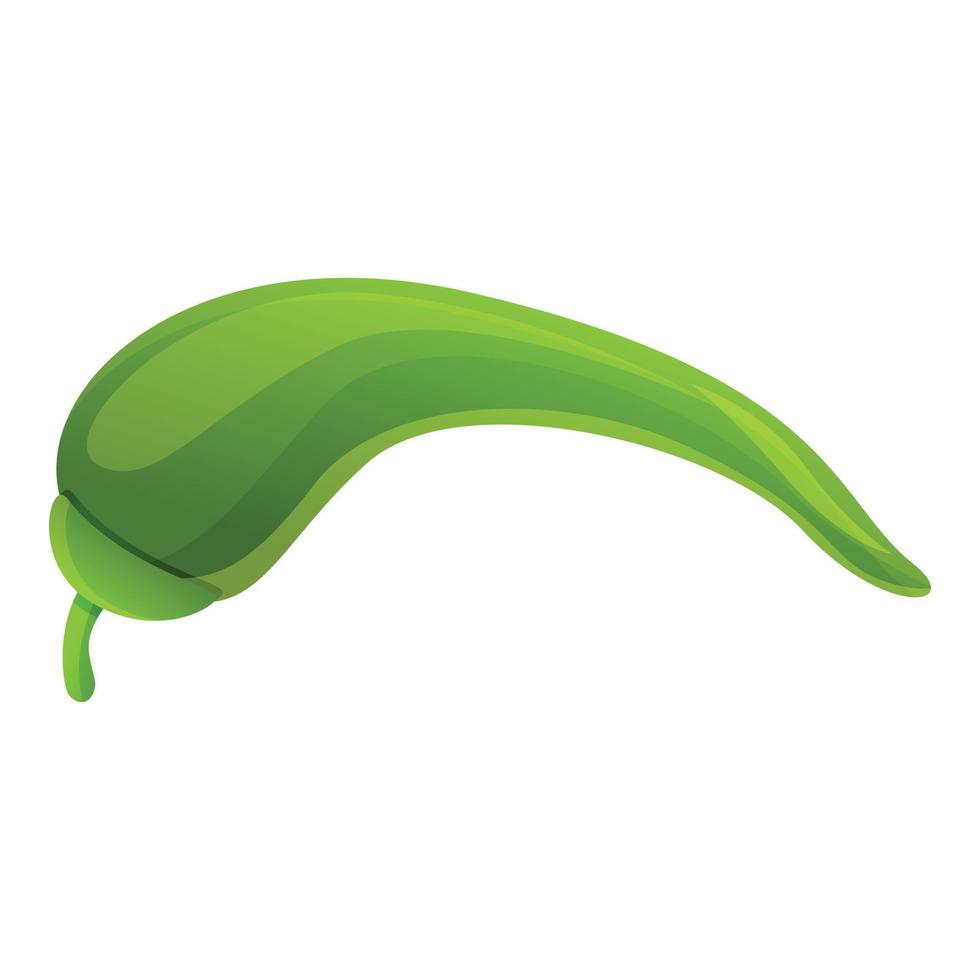 icono de chile verde, estilo de dibujos animados vector