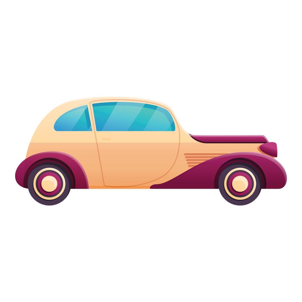 icono de coche retro, estilo de dibujos animados vector
