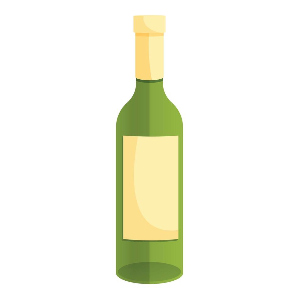 icono de botella de vino blanco, estilo de dibujos animados vector