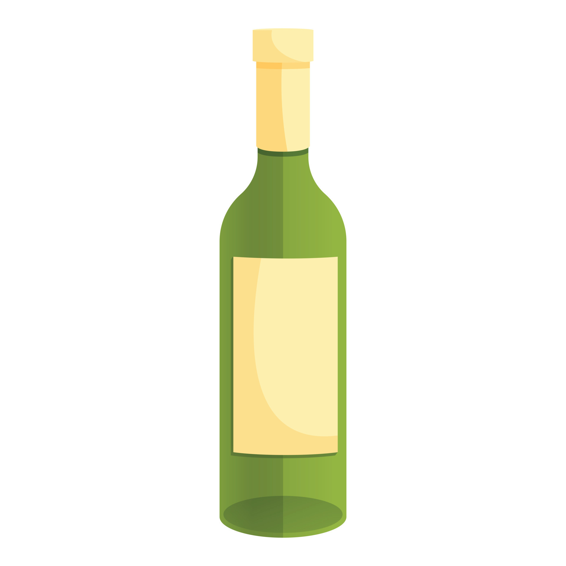 White wine bottle icon, cartoon style 14222046 Vector Art at Vecteezy
