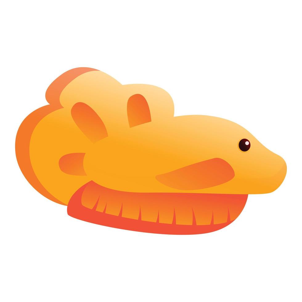Gold fish icon, cartoon style vector