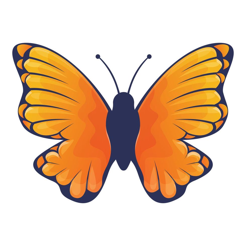 Cute brown butterfly icon, cartoon style vector