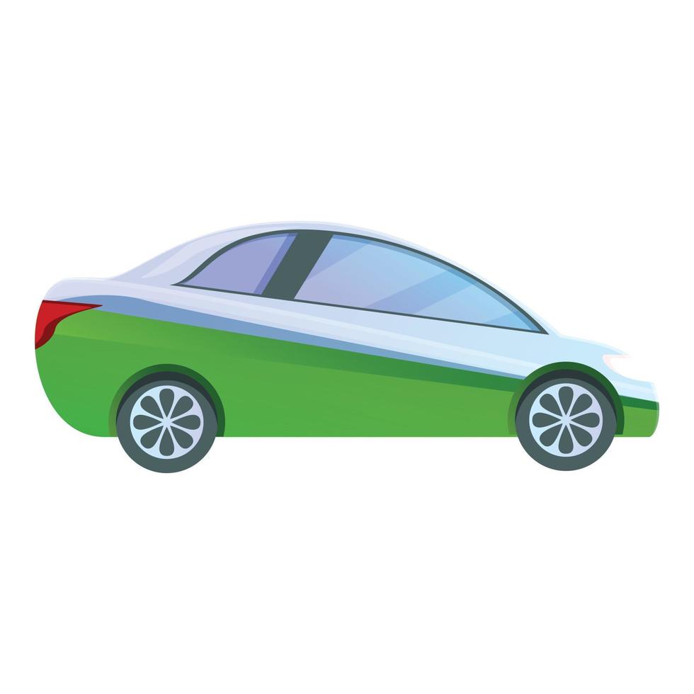 Friendly hybrid car icon, cartoon style vector