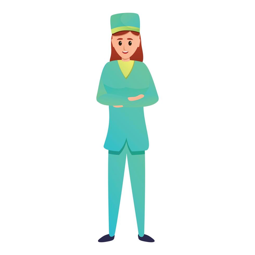 Professional nurse icon, cartoon style vector