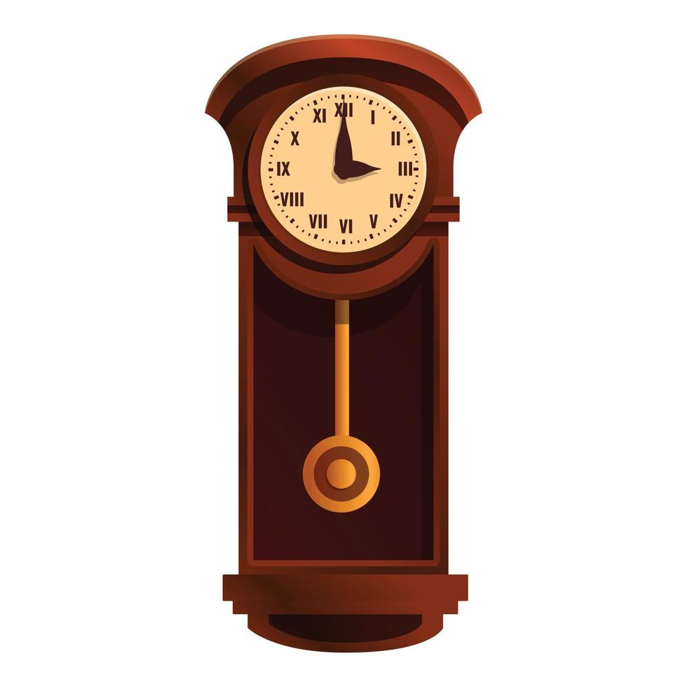 Kinetic pendulum clock icon, cartoon style vector