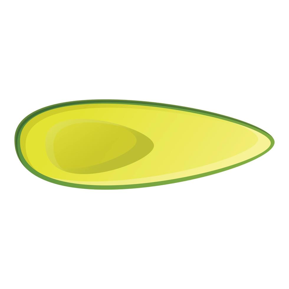 Slice avocado icon, cartoon style vector
