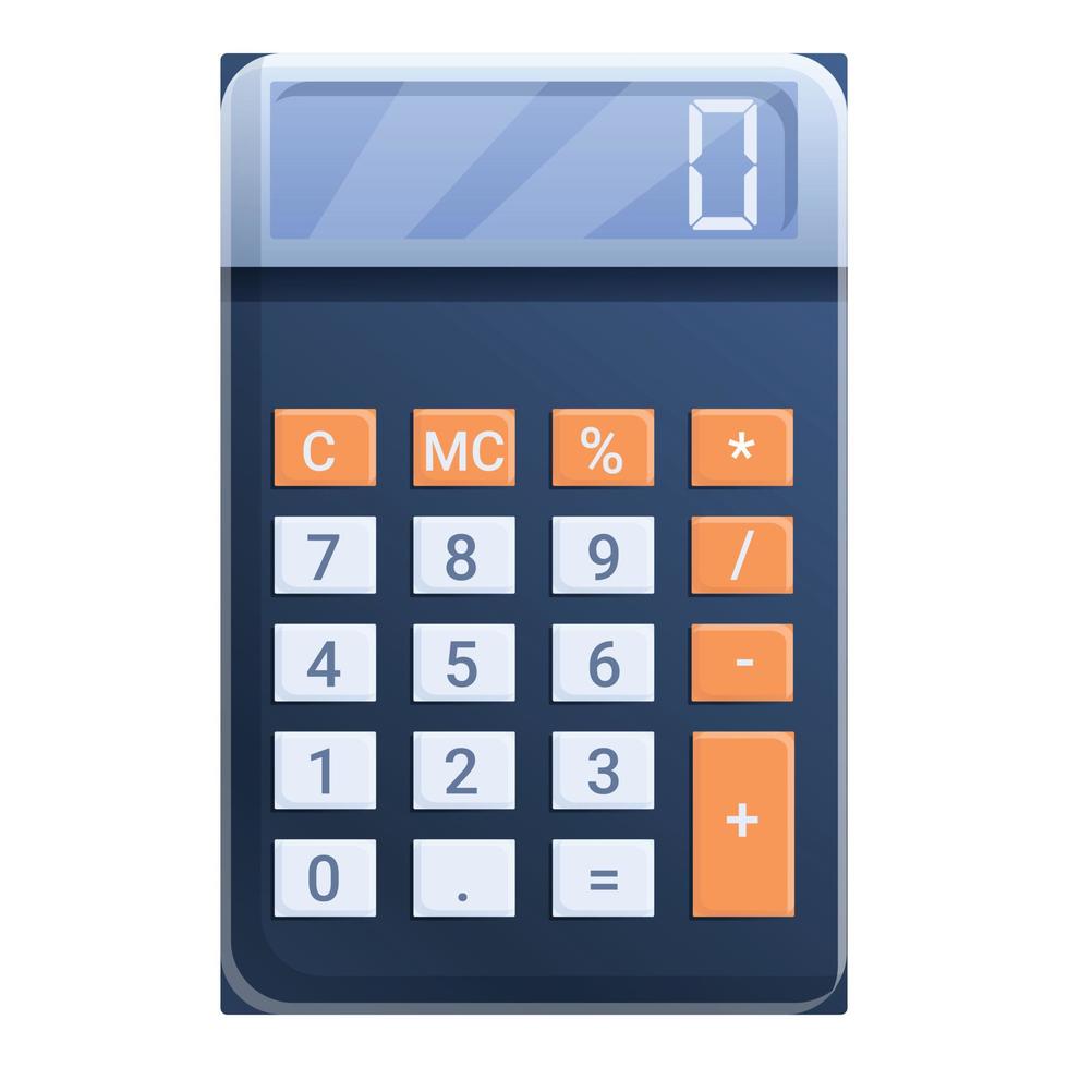 Calculator icon, cartoon style vector