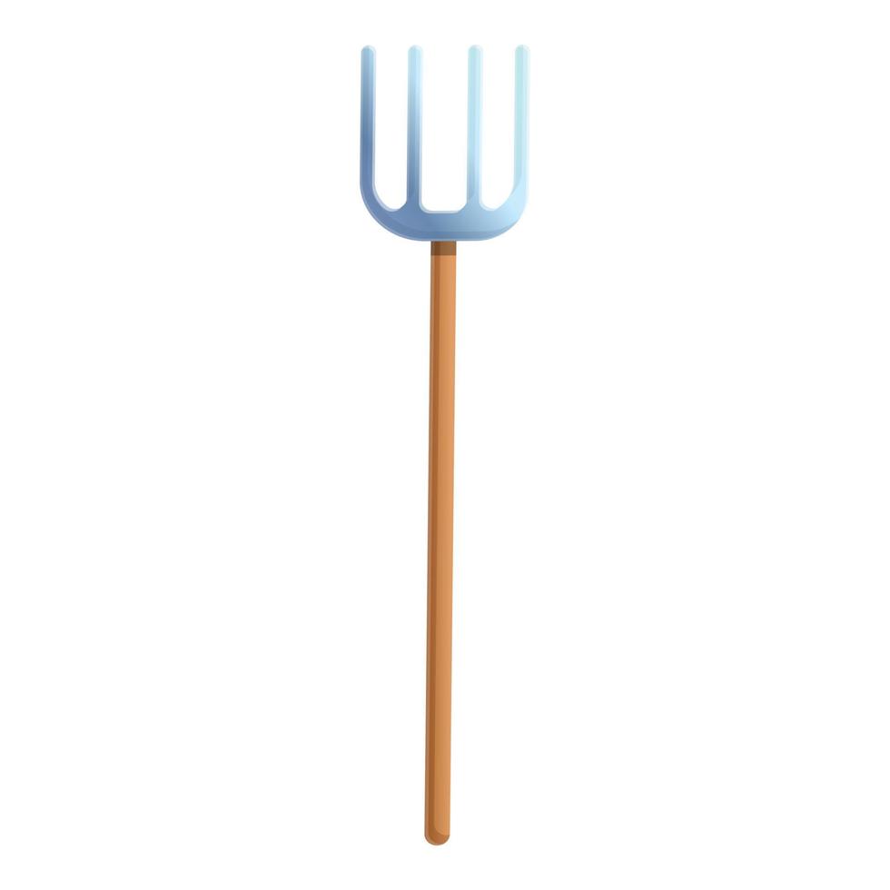 Farm fork icon, cartoon style vector