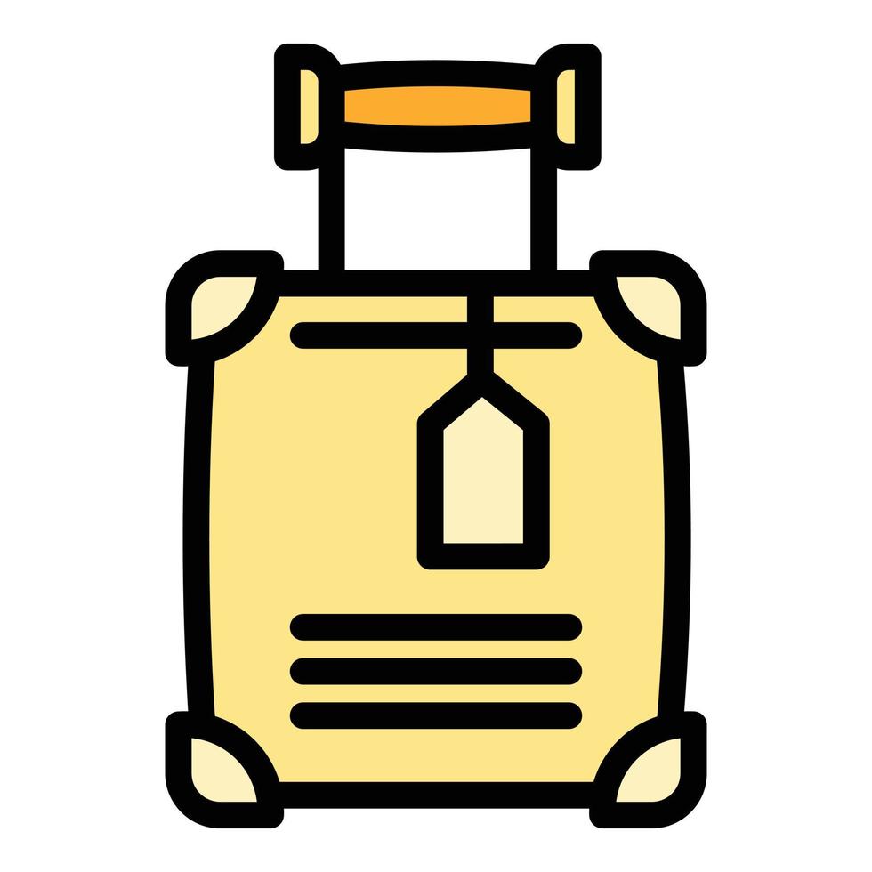 Travel suitcase icon, outline style vector