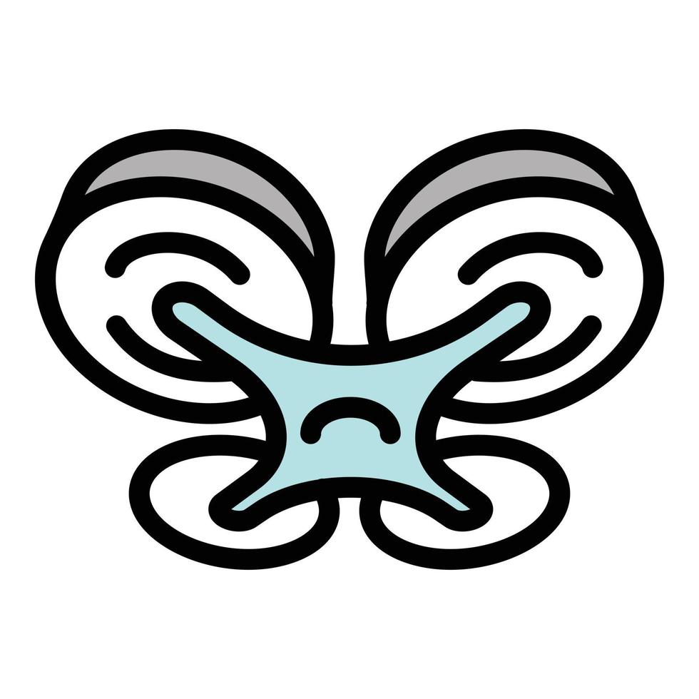 Plastic flying drone icon, outline style vector