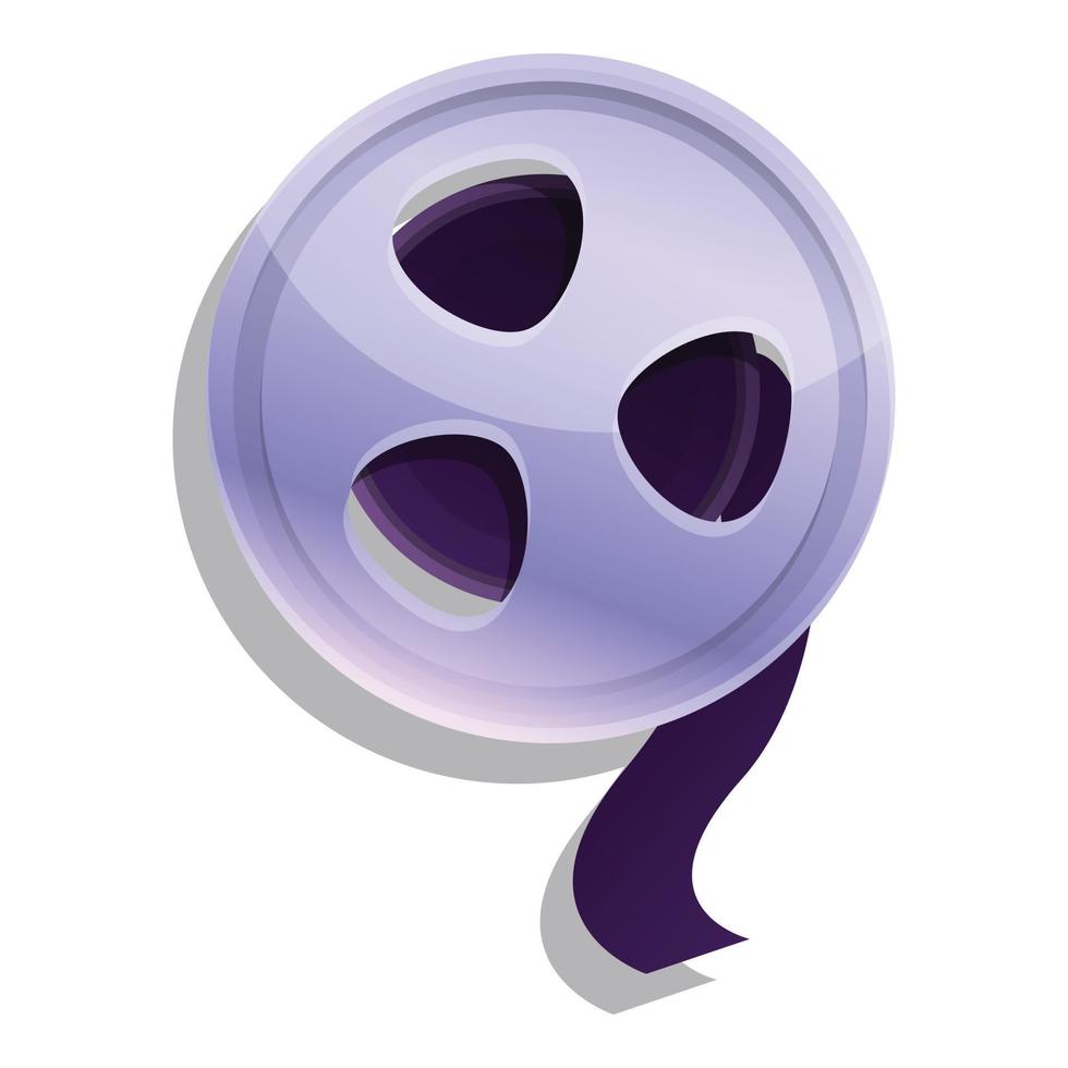 Filmstrip reel icon, cartoon style vector