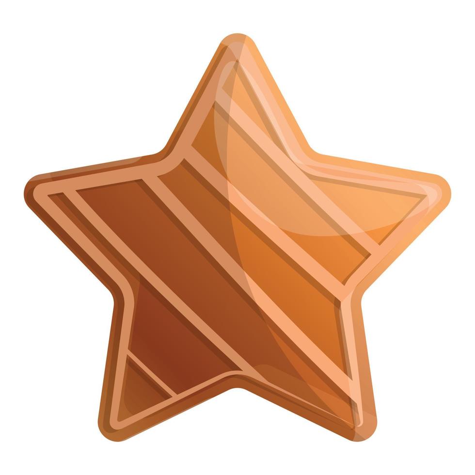 Gingerbread star icon, cartoon style vector