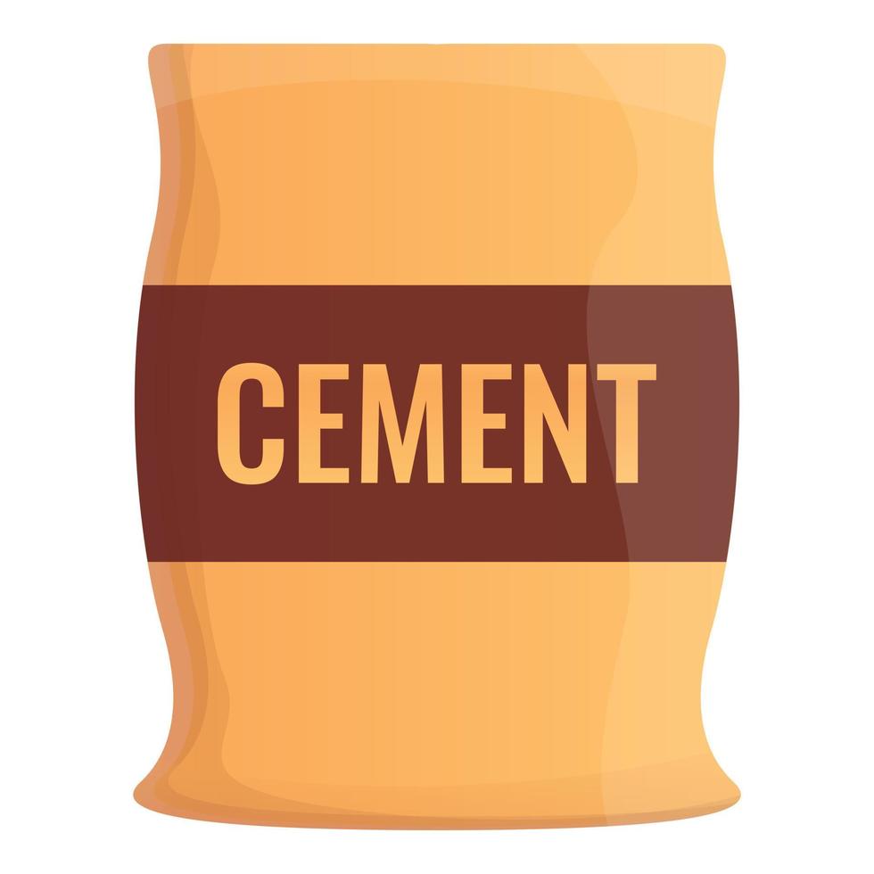 Cement sack icon, cartoon style vector