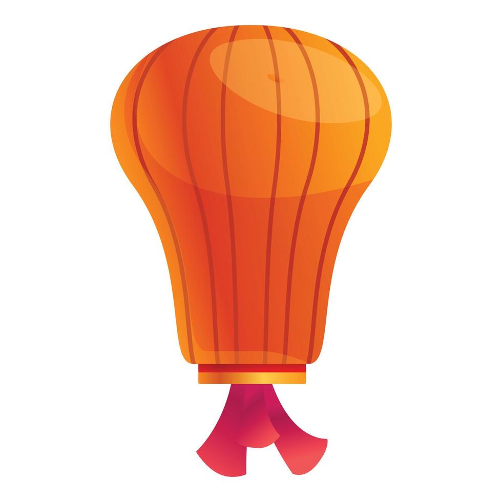 Decor chinese lantern icon, cartoon style vector