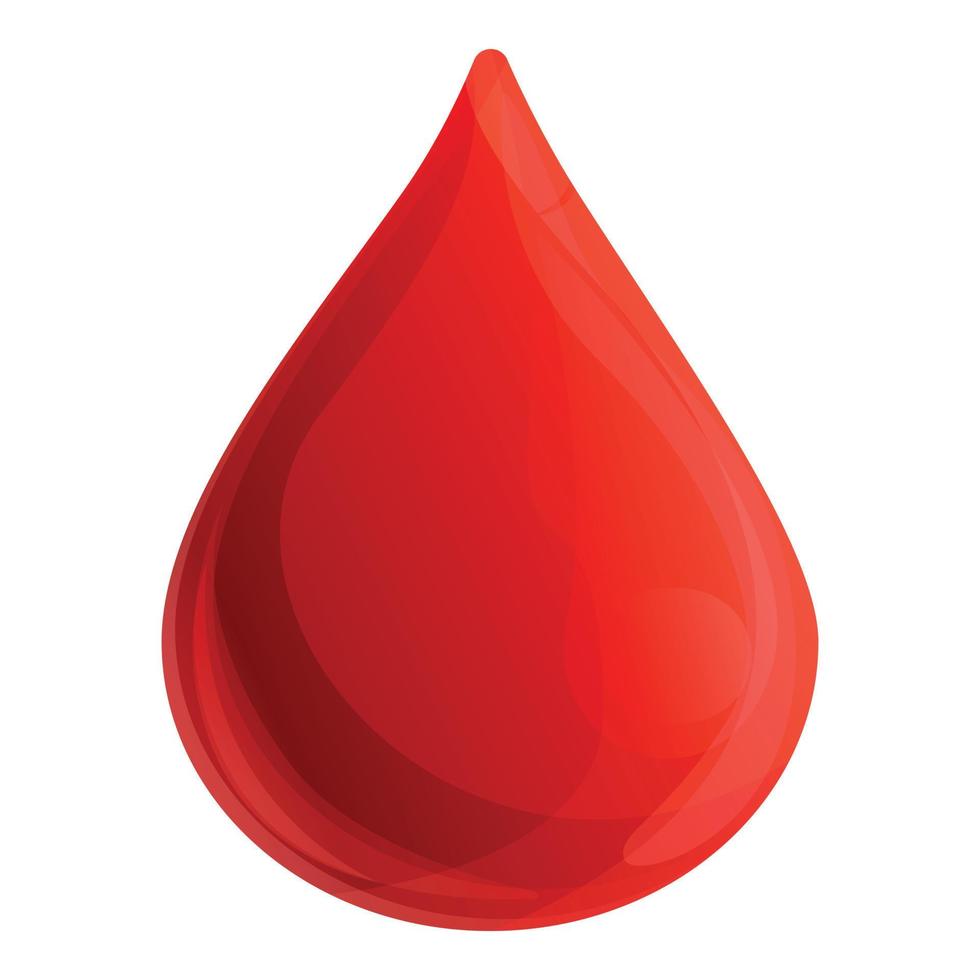 Blood drop icon, cartoon style vector