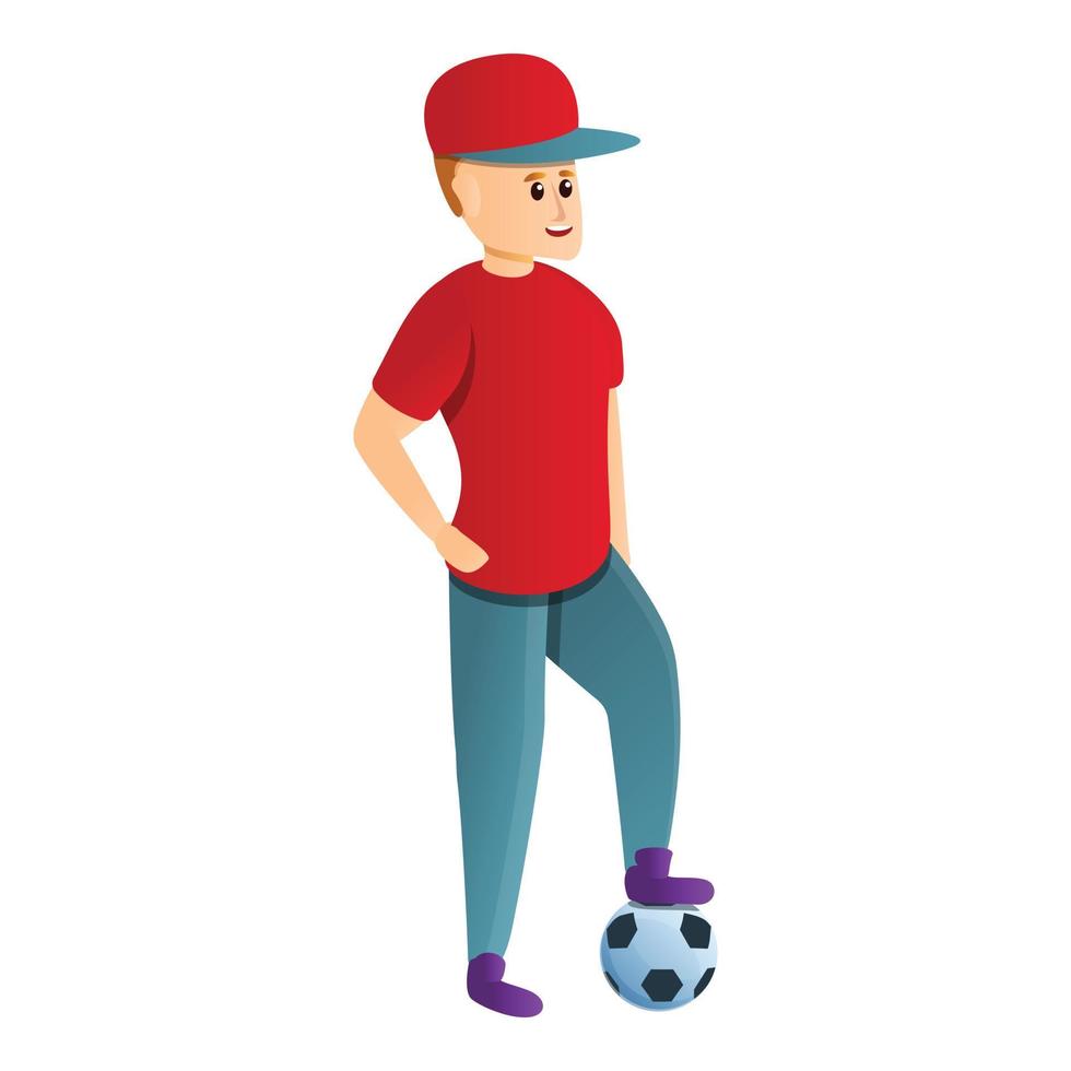 icono de pelota de entrenador de fútbol, estilo de dibujos animados vector