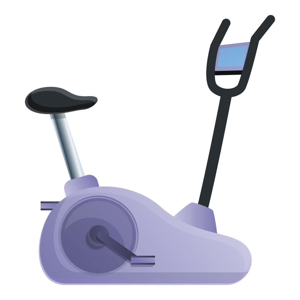 icono de bicicleta de ejercicio, estilo de dibujos animados vector